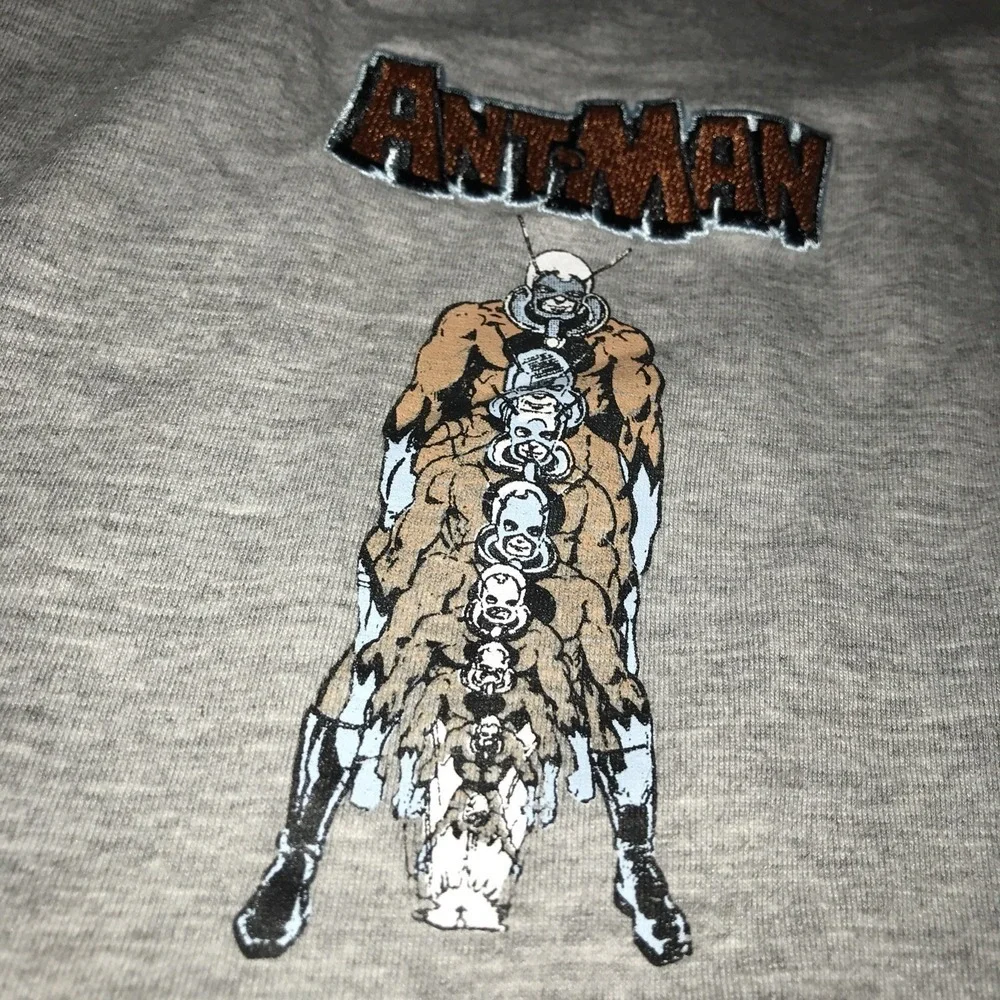 Marvel‎ Comics Ant-Man XL Gray Graphic T-Shirt Embroidery